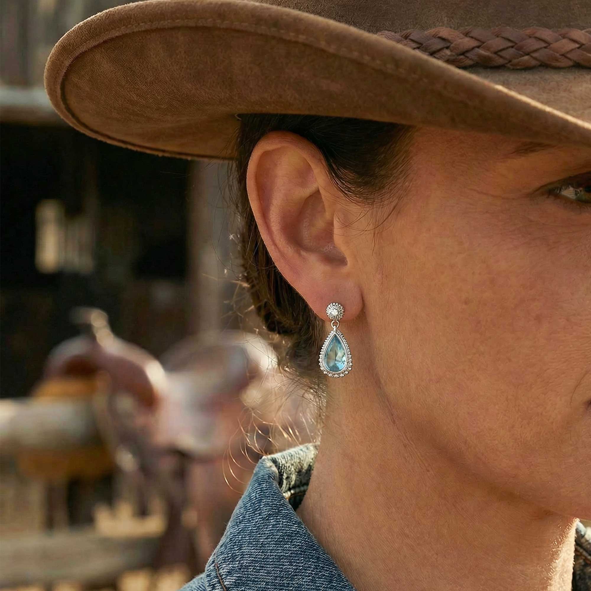 Desert Teardrop Earrings - Aquamarine 2
