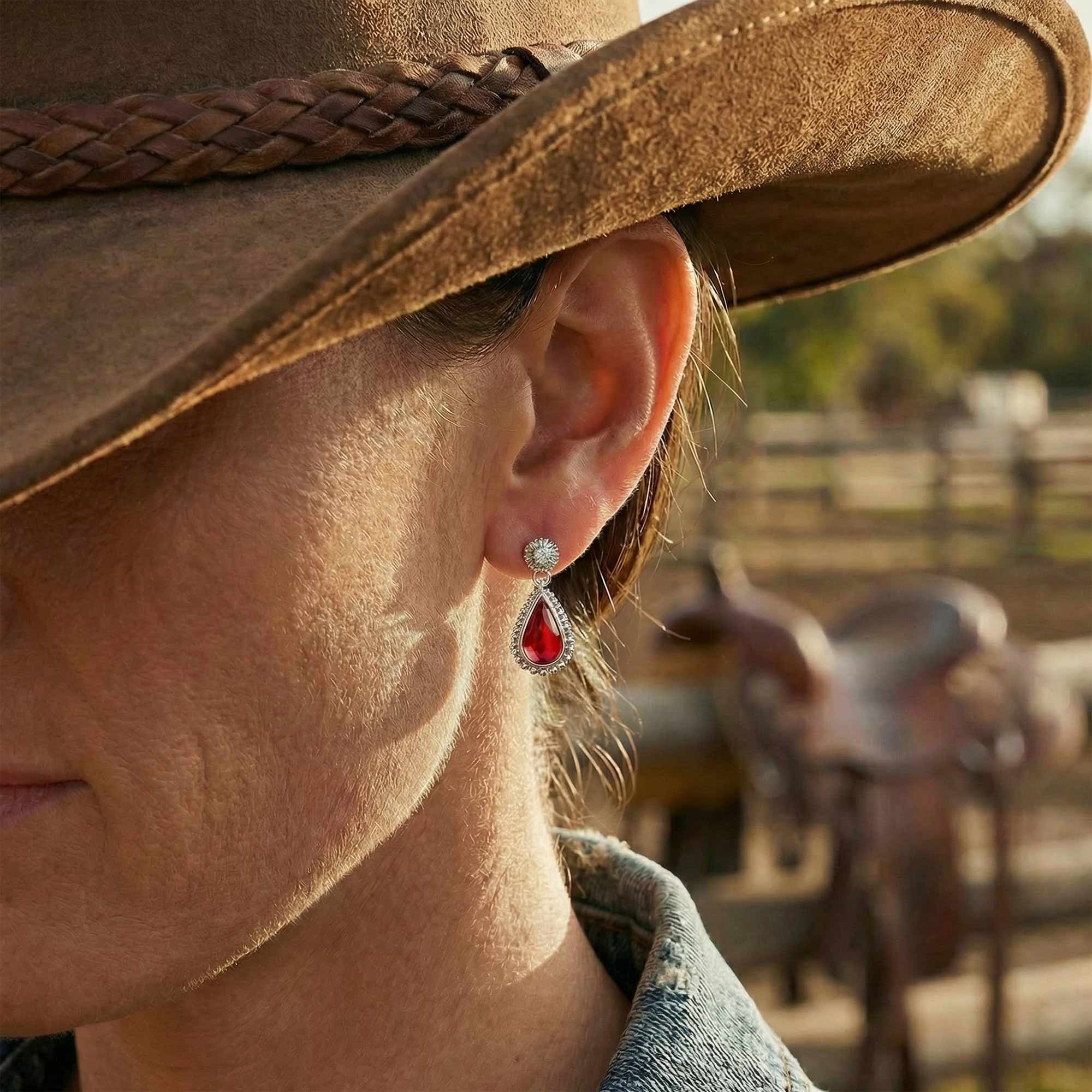 Desert Teardrop Earrings - Ruby 2