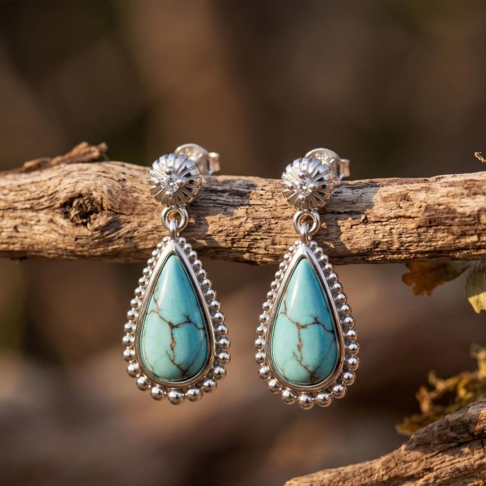 Desert Teardrop Earrings - Turquoise 1
