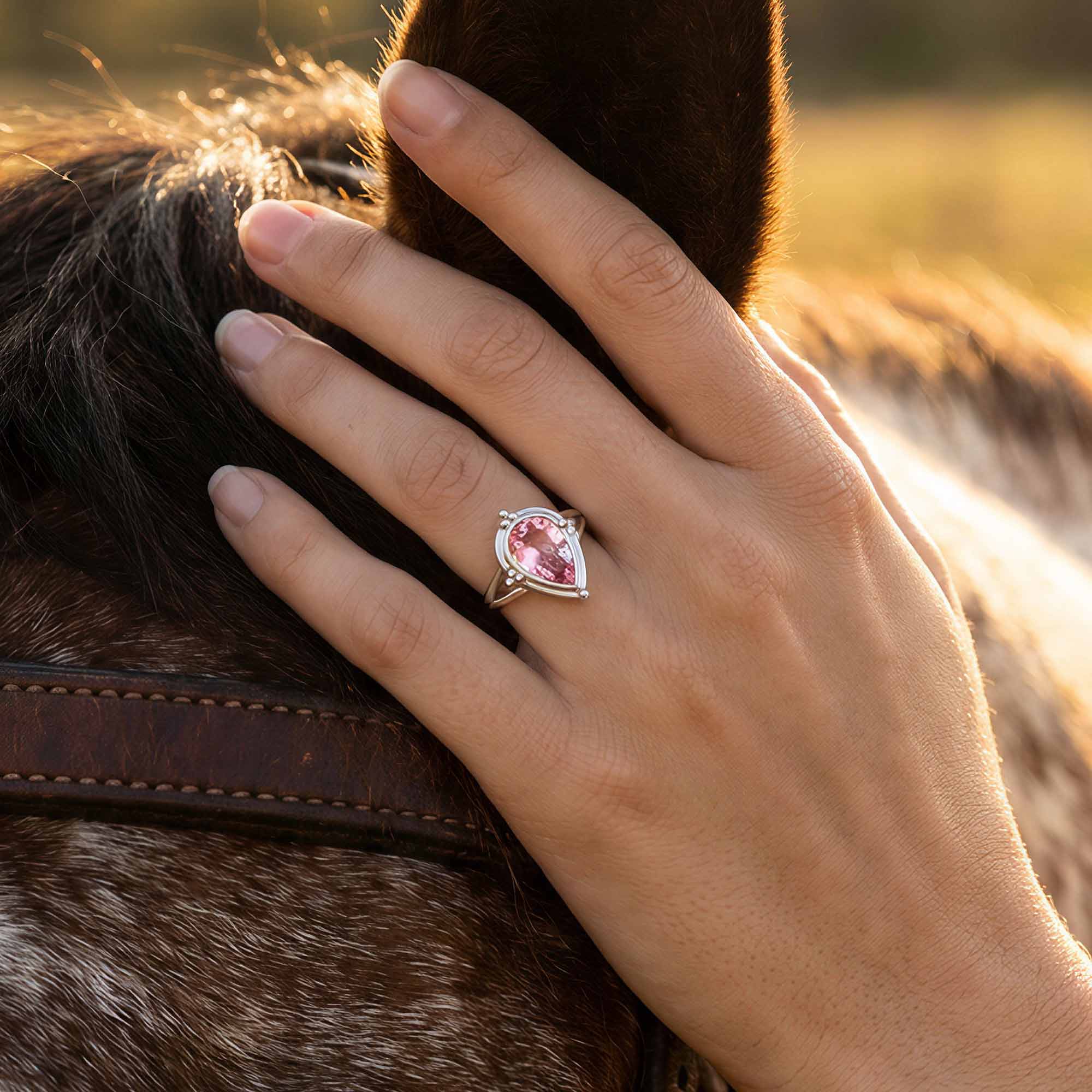 Desert Tears Ring - Rose Quartz 2