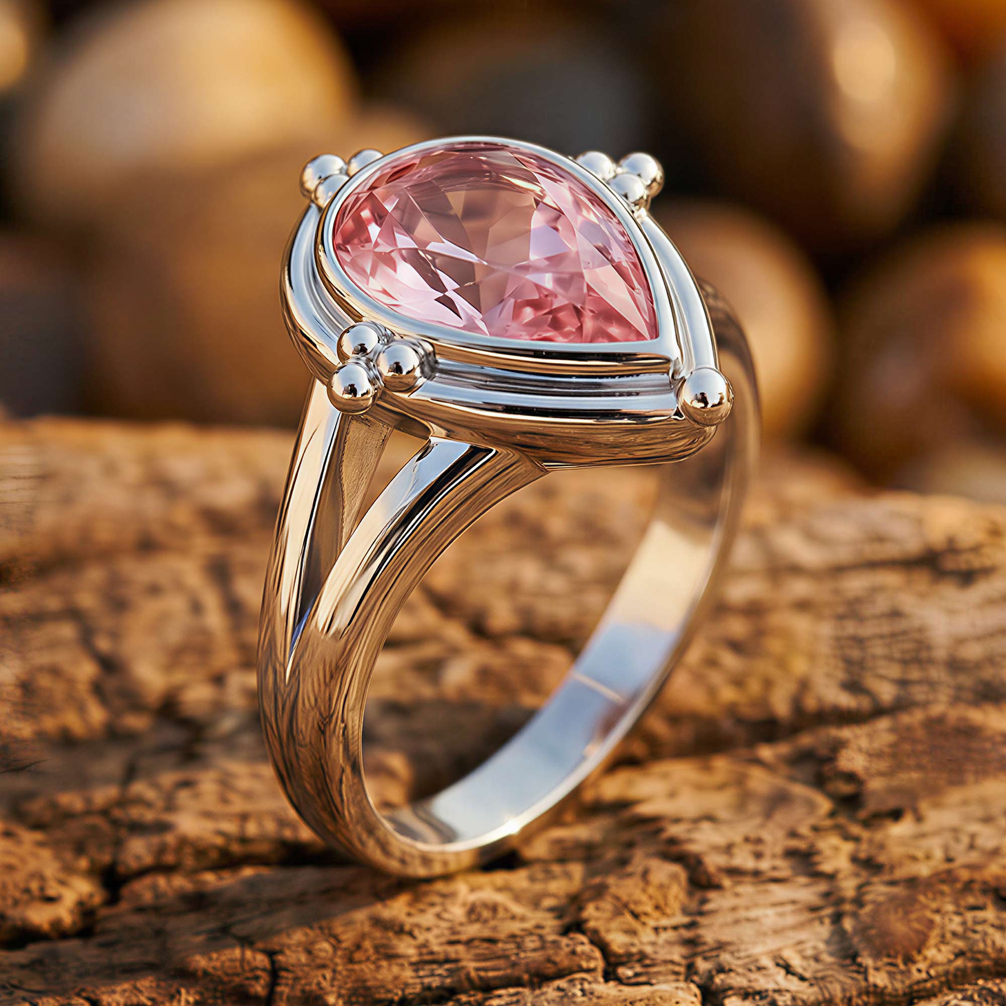 Desert Tears Ring - Rose Quartz 3