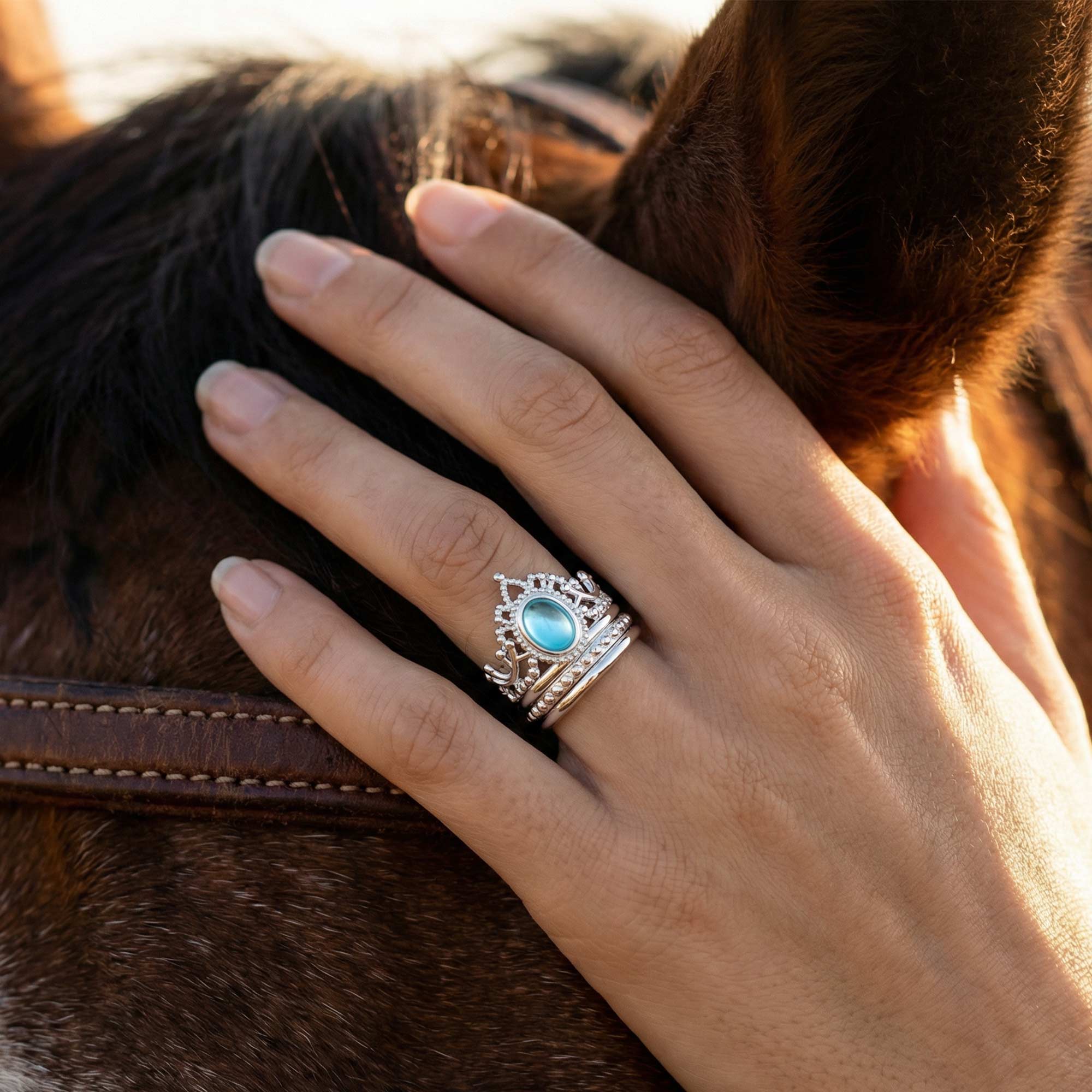 Dustland Crown Ring - Aquamarine 2