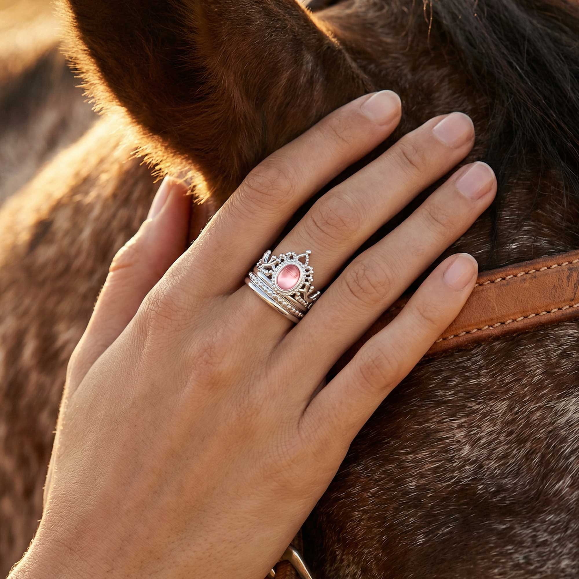 Dustland Crown Ring - Rose Quartz 2