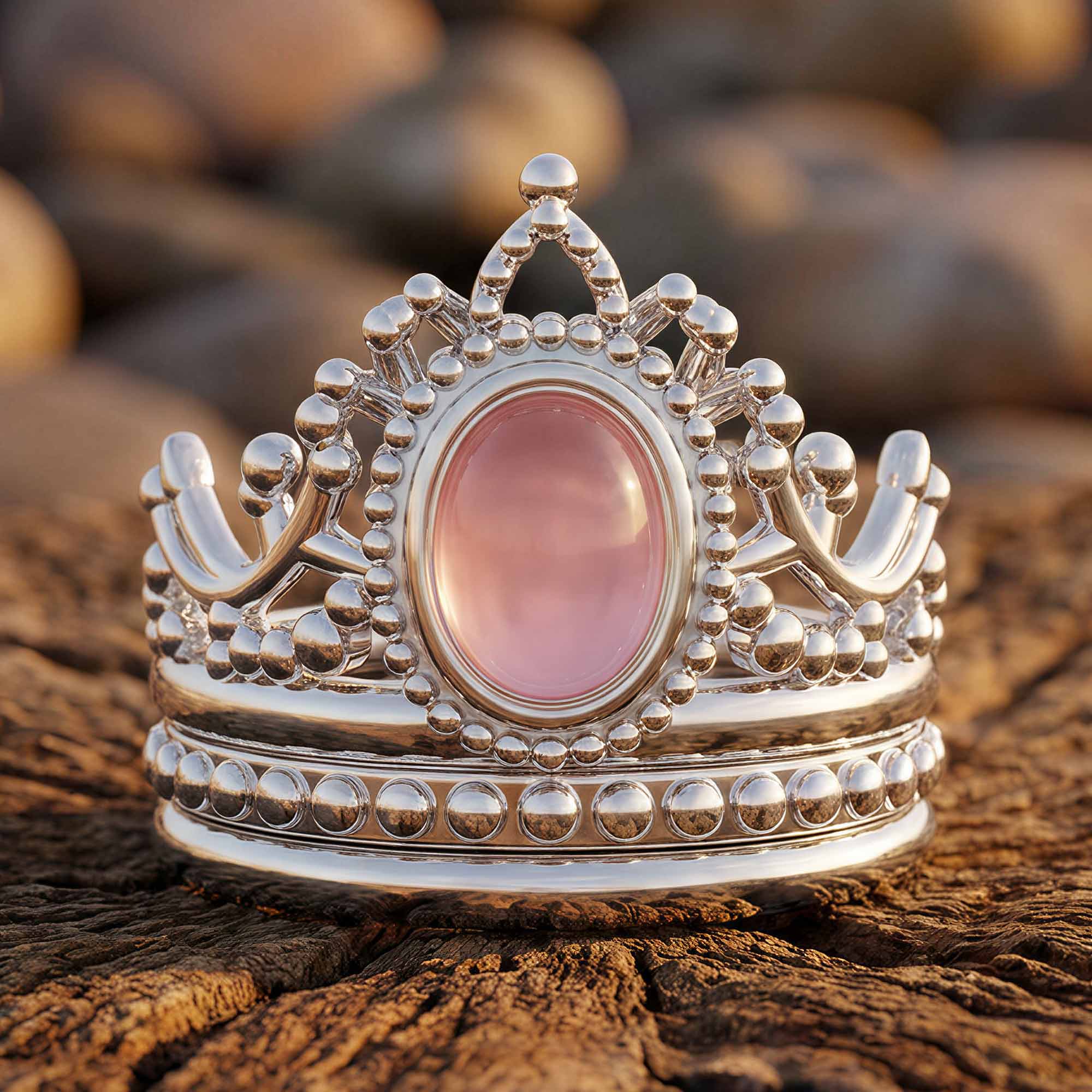 Dustland Crown Ring - Rose Quartz 1