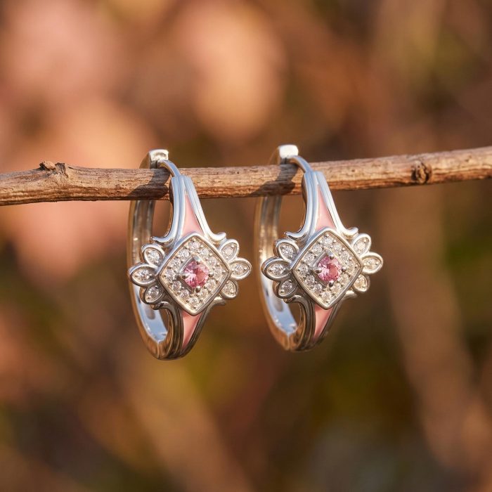 Eagle's Feather Earrings - Rose Quartz 1