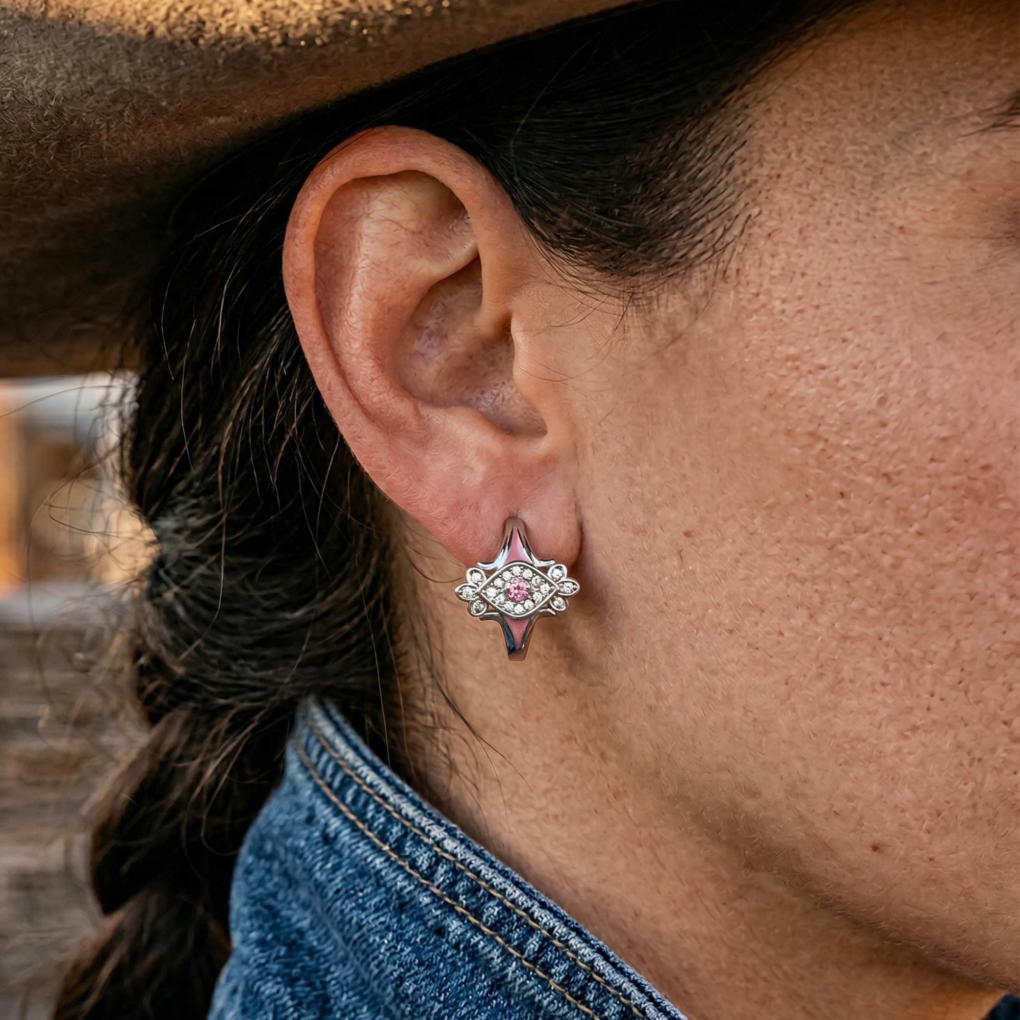 Eagle's Feather Earrings - Rose Quartz 4