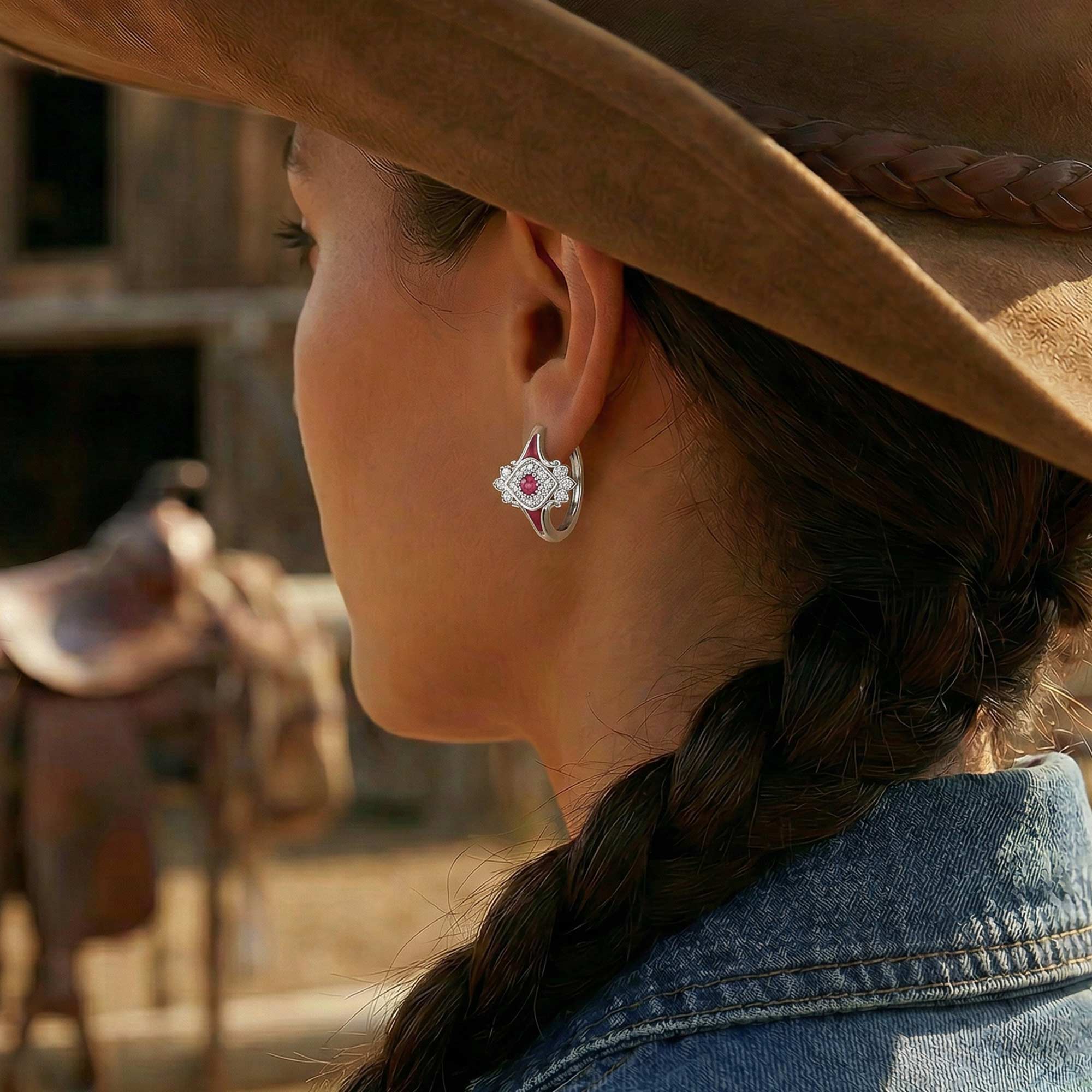Eagle's Feather Earrings - Ruby 2