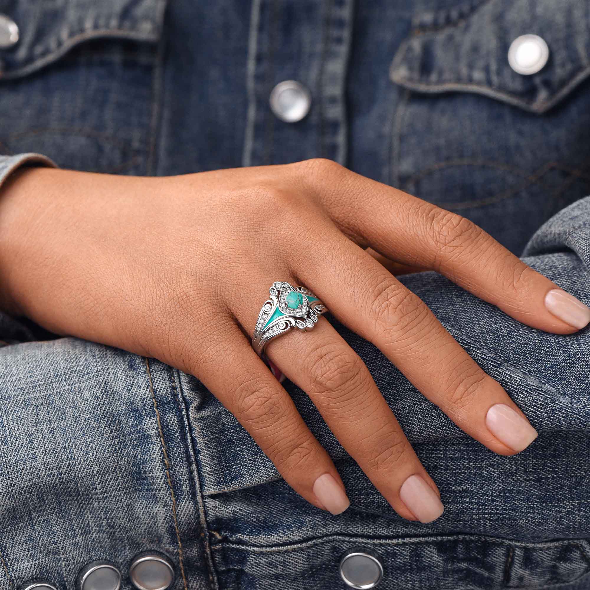 Eagle's Feather Ring - Turquoise 3