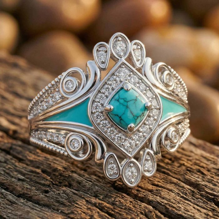Eagle's Feather Ring - Turquoise 1