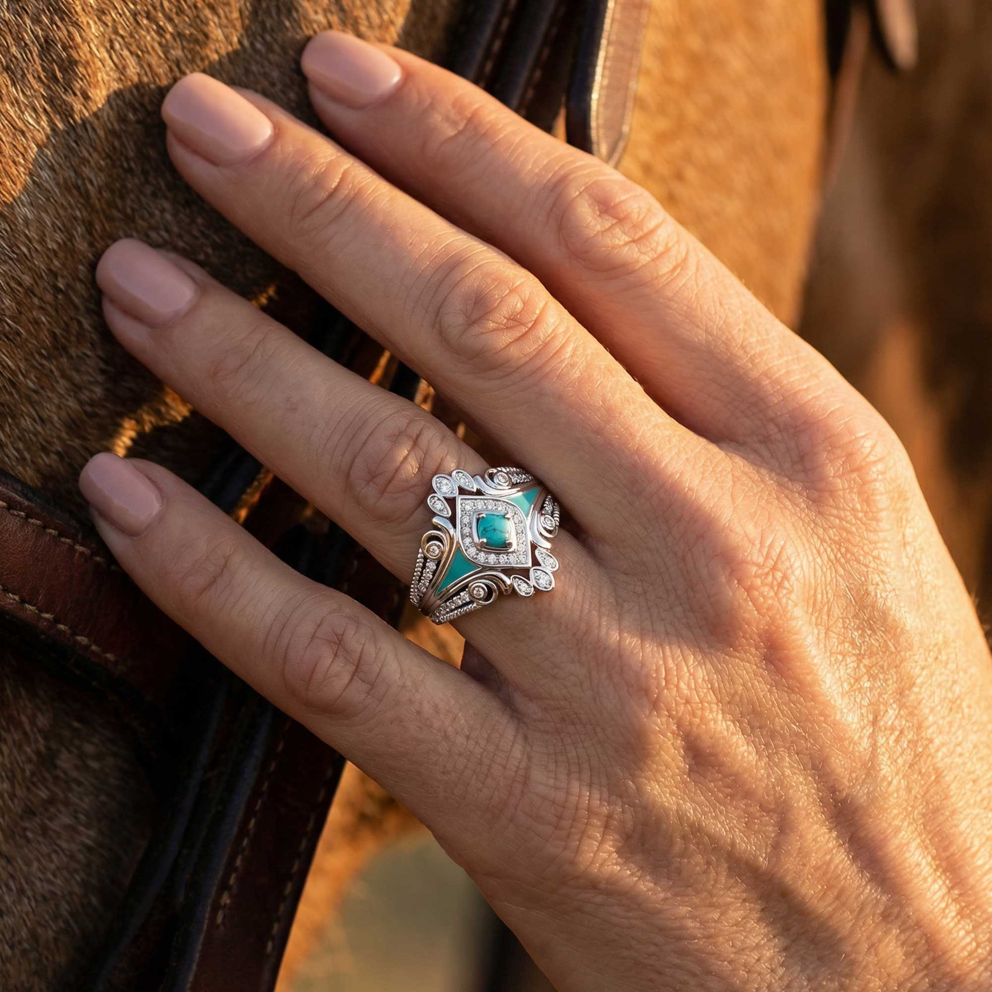 Eagle's Feather Ring - Turquoise 2