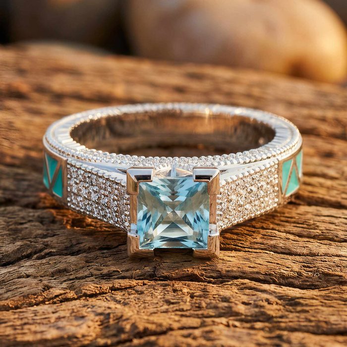 Eiffel Elegance Ring - Aquamarine 1