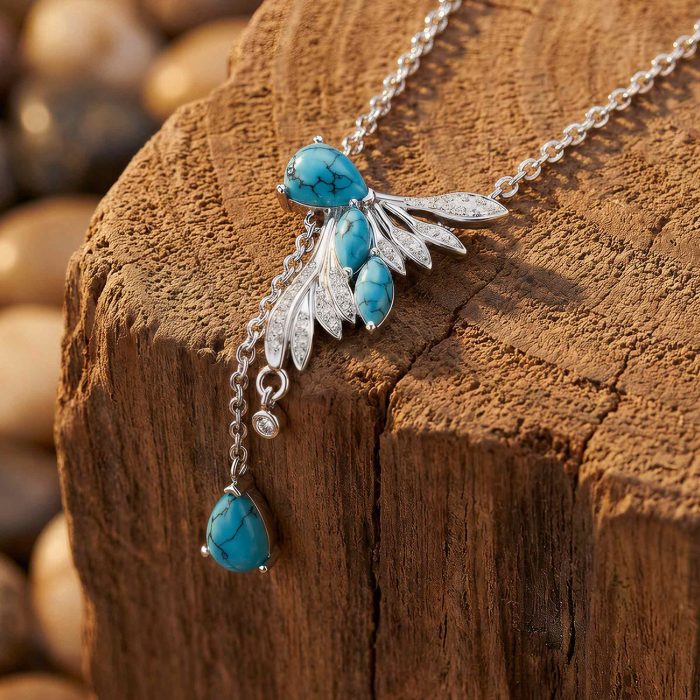 Elegant Dragonfly Necklace - Turquoise 1