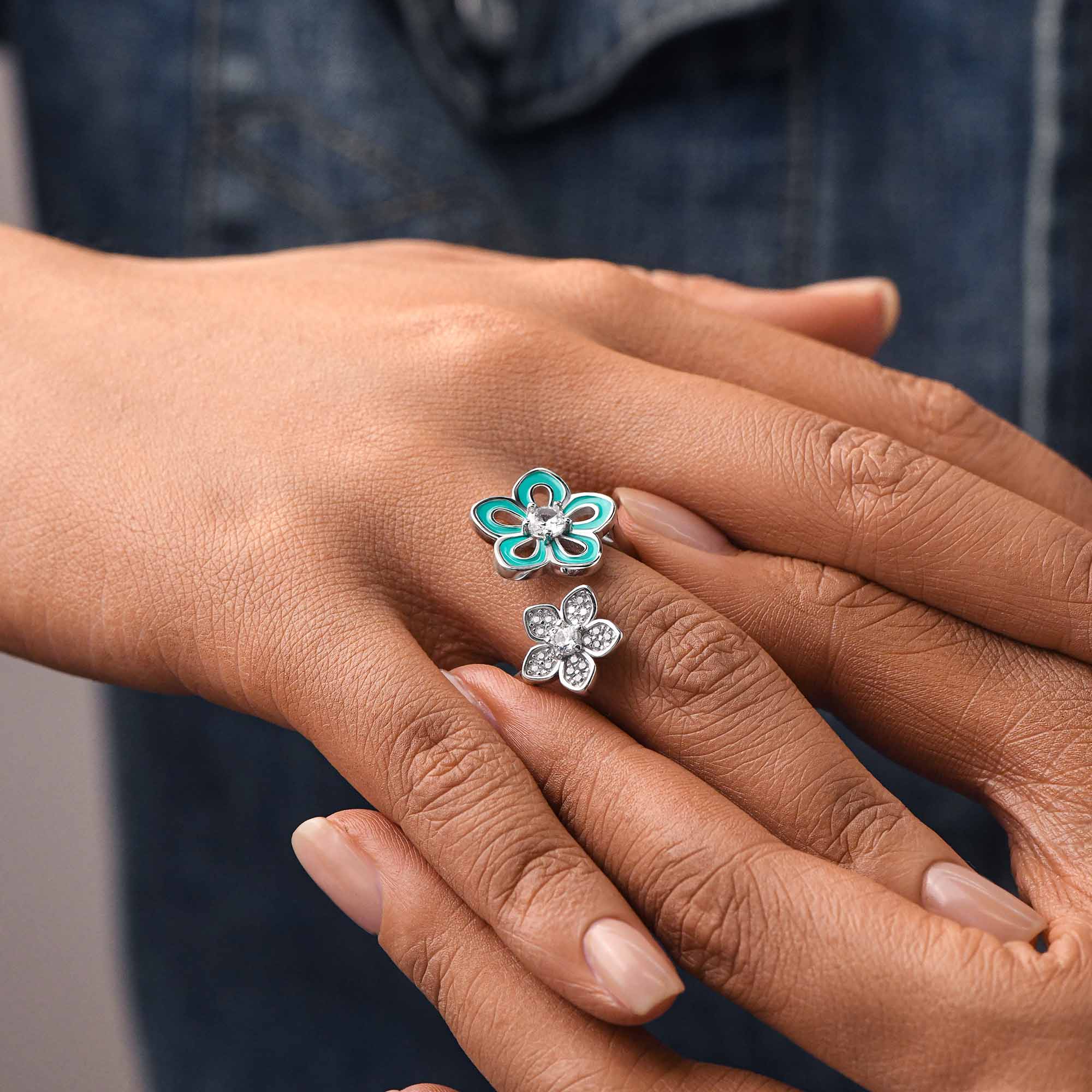 Eternal Twin Blossom Ring - Moissanite 4