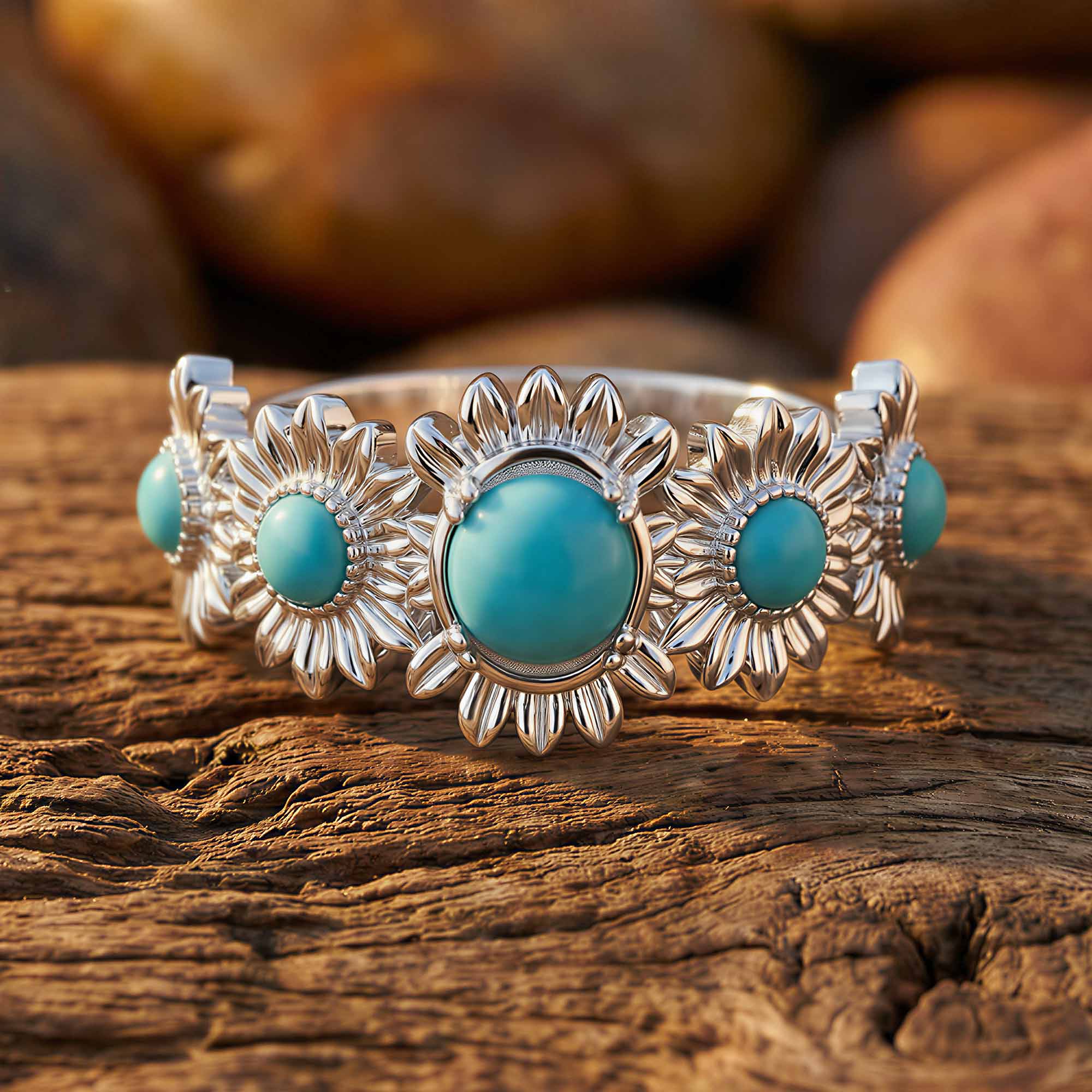 Fierce Blossom Ring - Turquoise 1