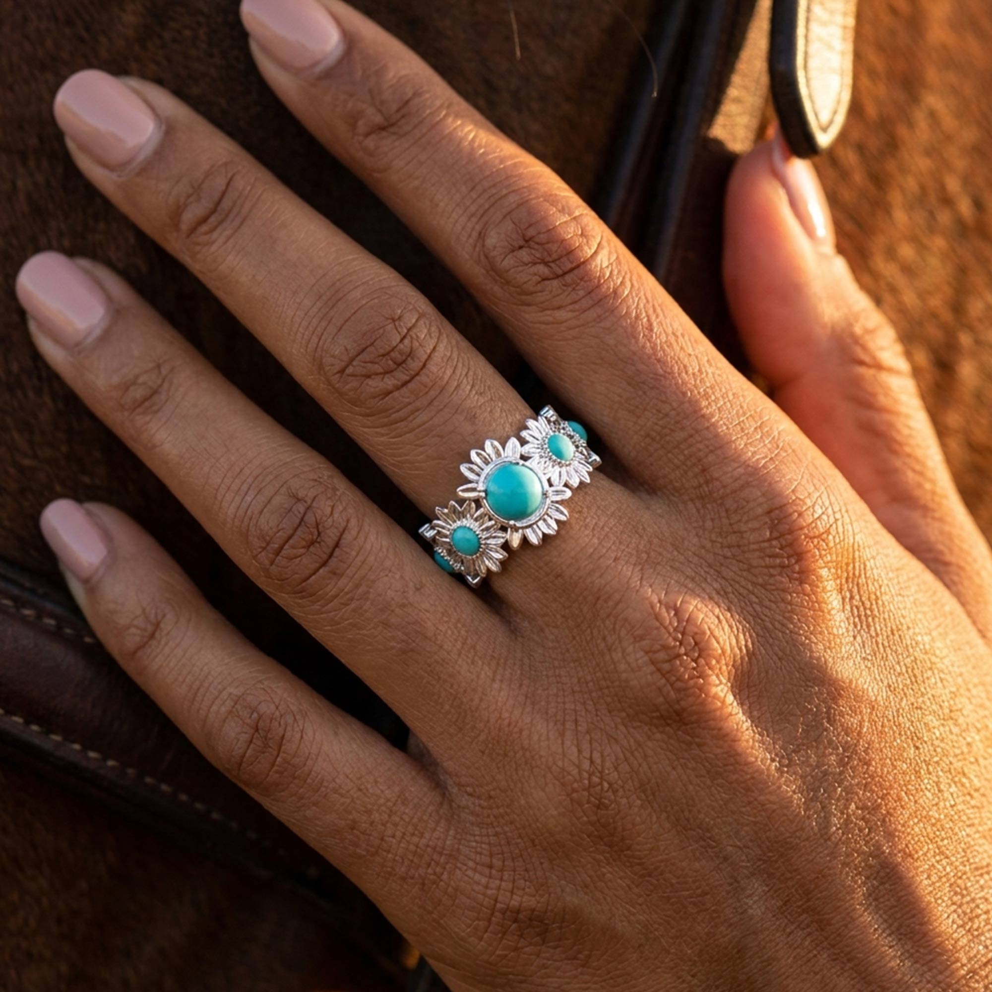 Fierce Blossom Ring - Turquoise 2
