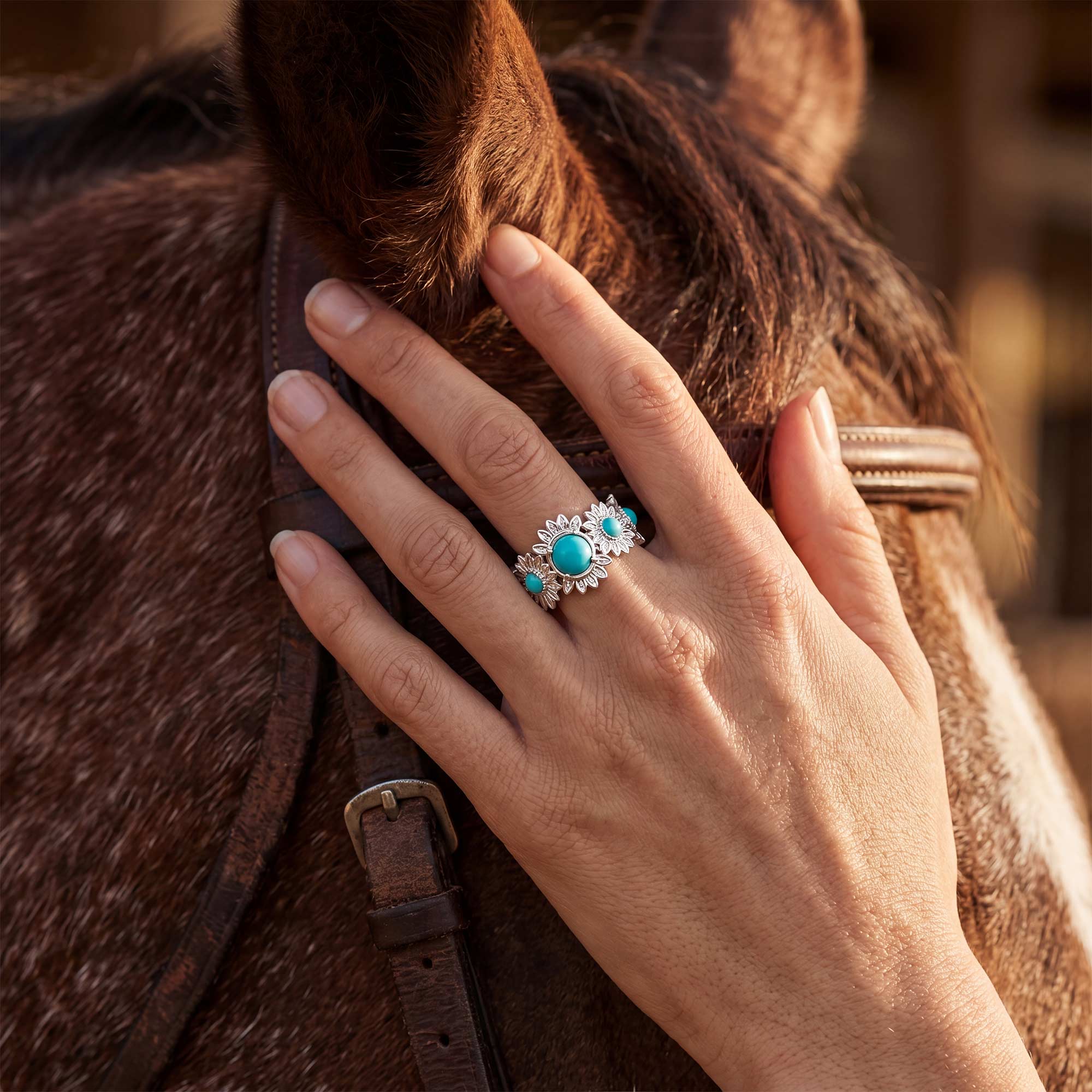Fierce Blossom Ring - Turquoise 4