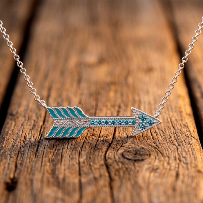Frontier Arrow Necklace - Aquamarine 1