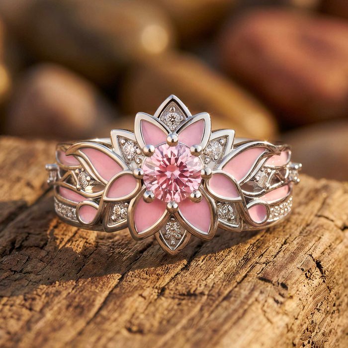 Garden Orchestra Ring - RoseQuartz & Pink 1