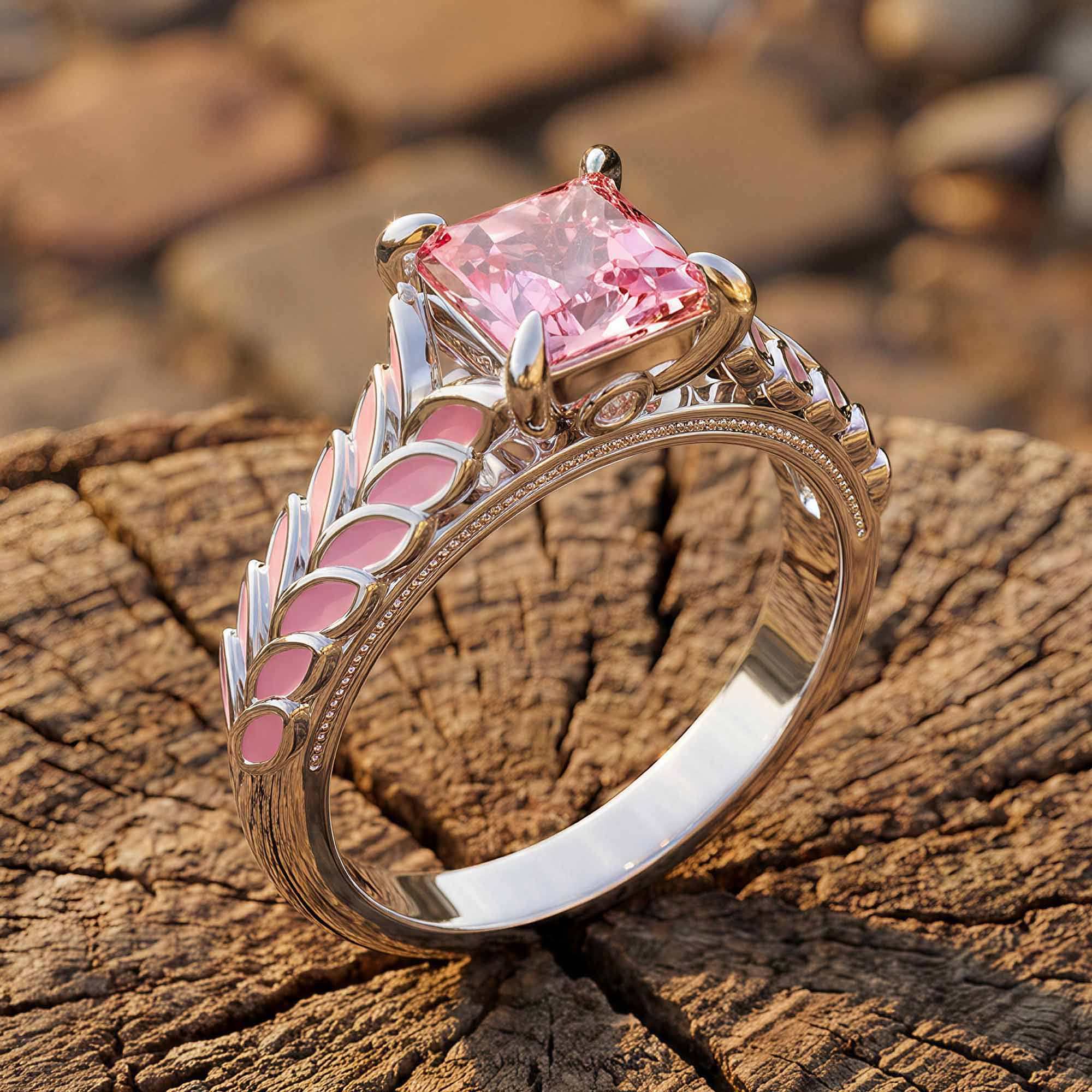 Golden Harvest Ring - Rose Quartz 1