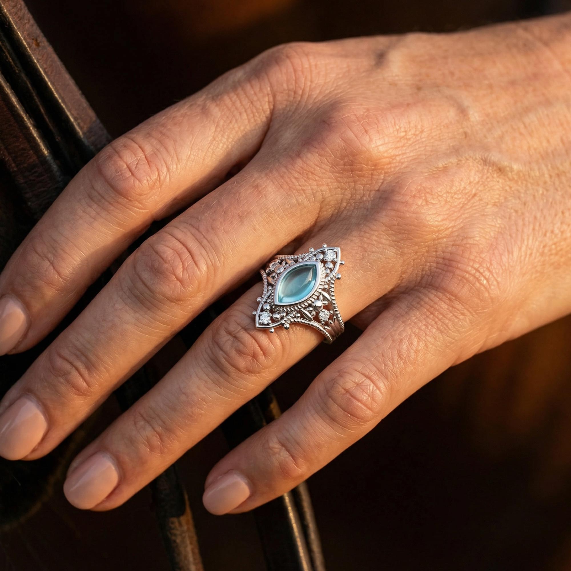 Holy Prayer Ring - Aquamarine 2
