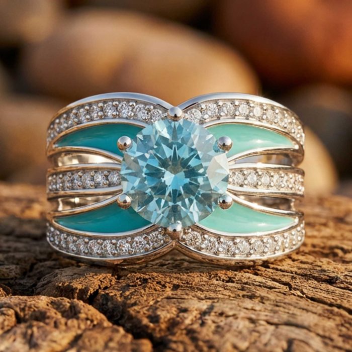 Intersect Radiance Ring - Aquamarine 1