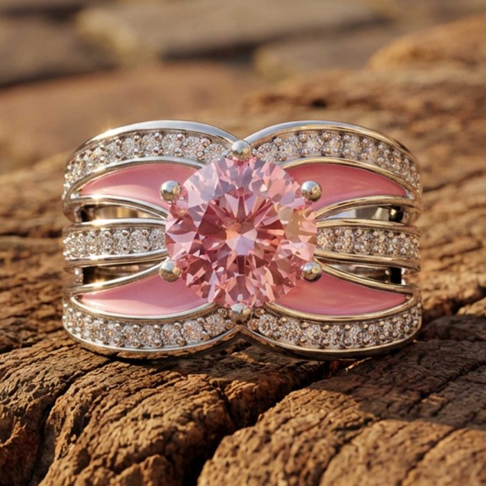 Intersect Radiance Ring - Rose Quartz 1
