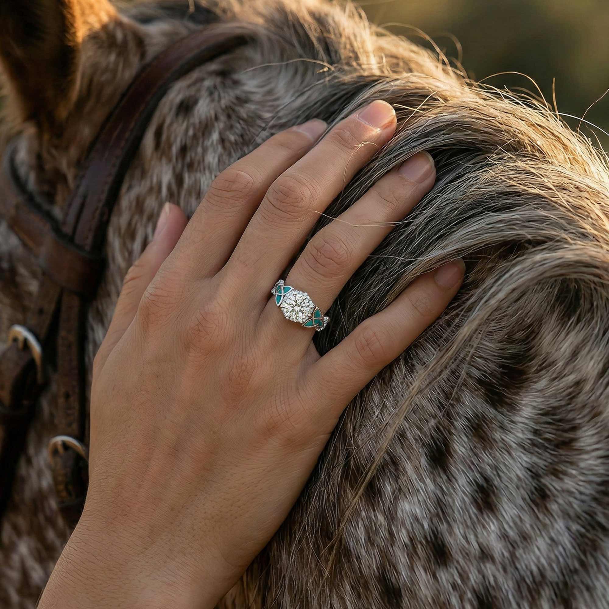 Interwoven Lucky Leaf Ring - Moissanite 4