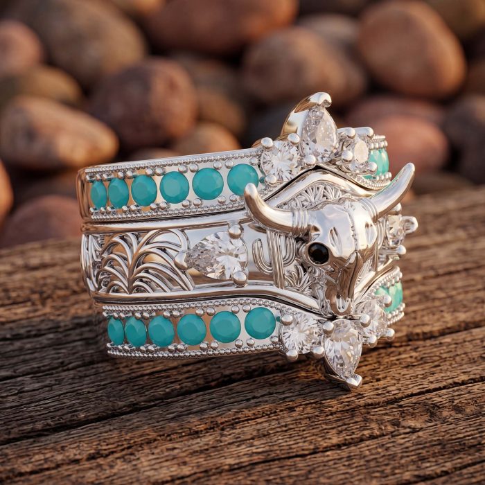 Longhorn Mesa Stacking Ring - Turquoise 1