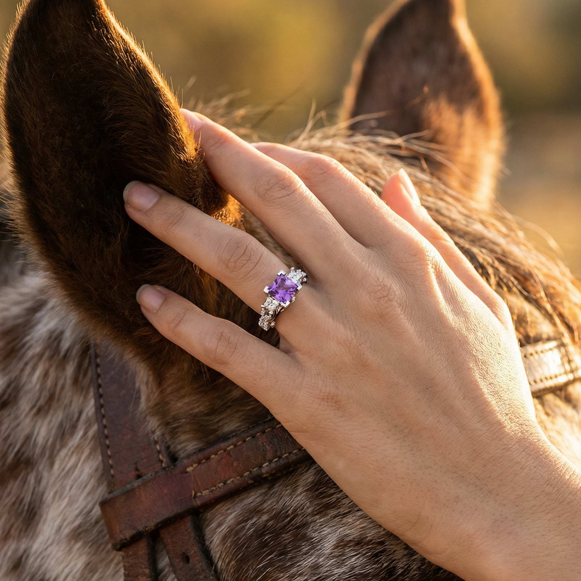 Love Rivet Ring - Amethyst 4