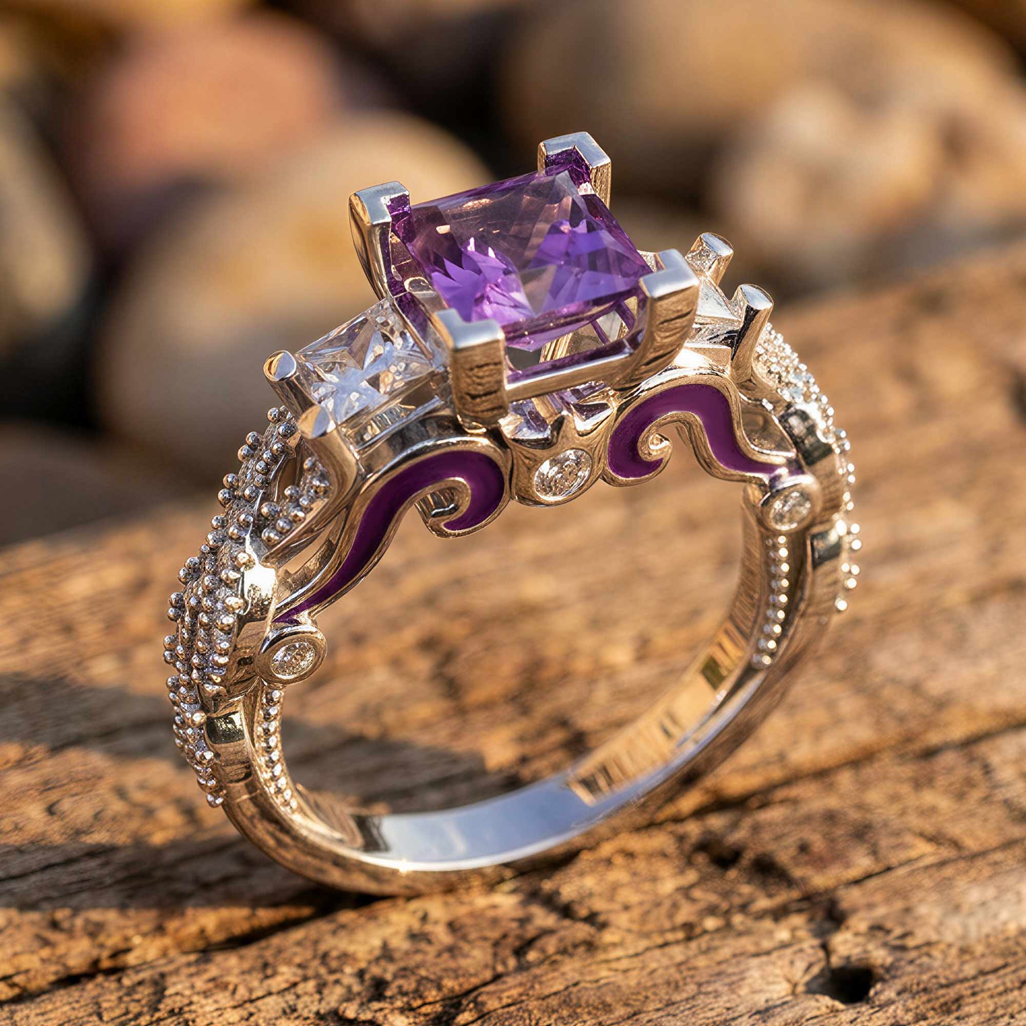 Love Rivet Ring - Amethyst 1