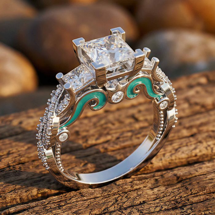 Love Rivet Ring - Moissanite 1