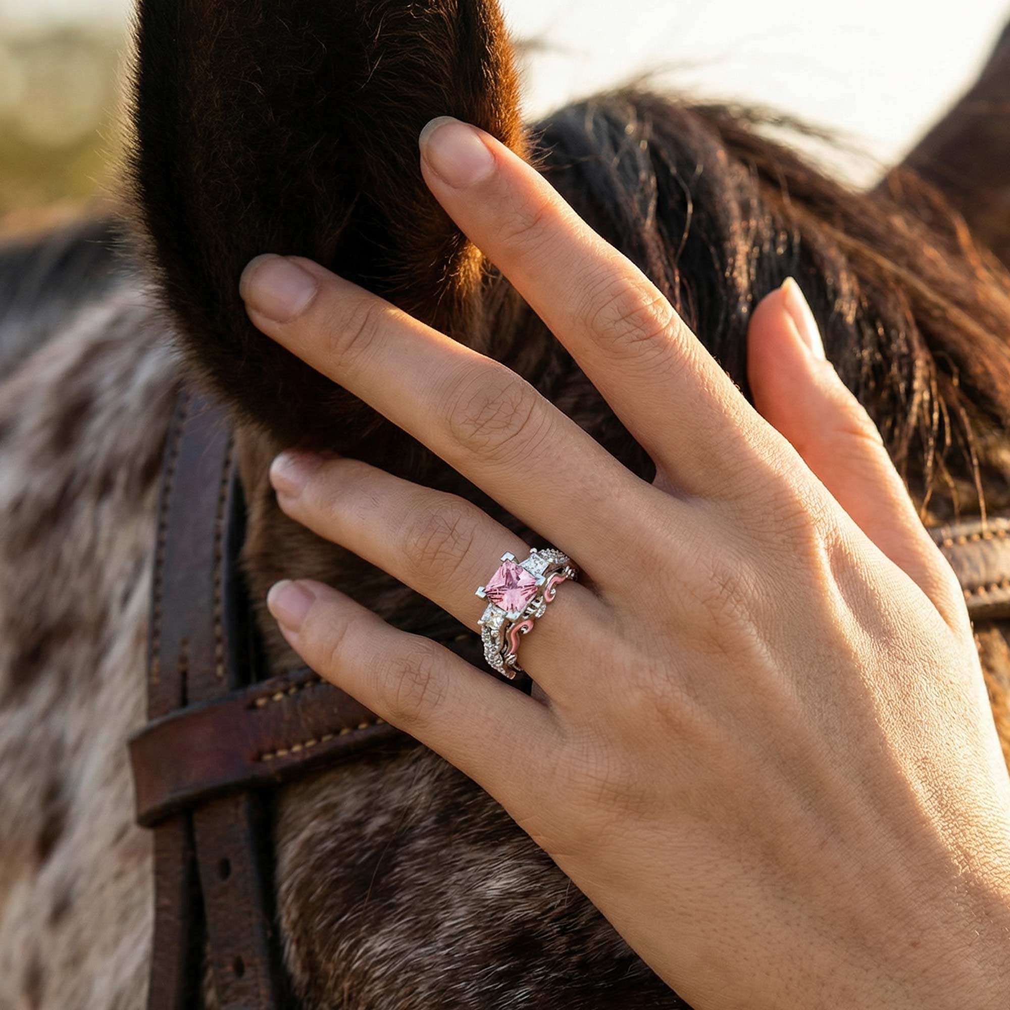 Love Rivet Ring - Rose Quartz 4