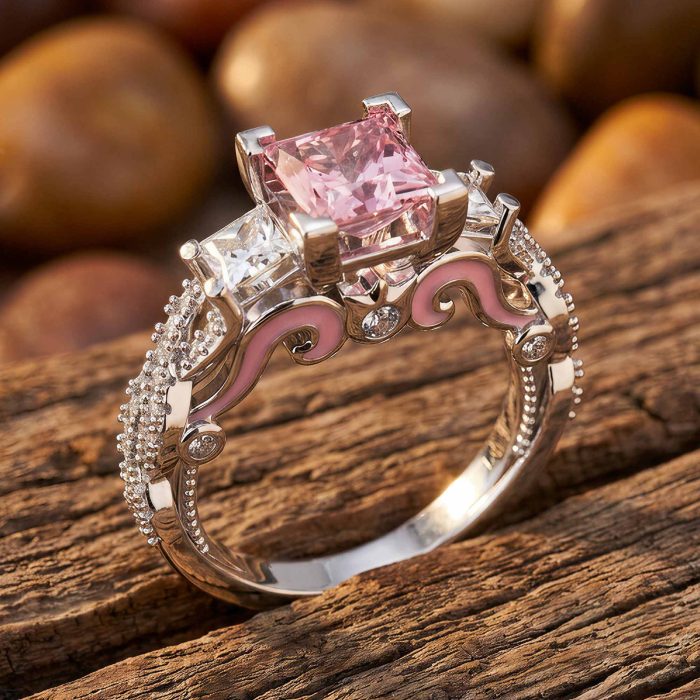 Love Rivet Ring - Rose Quartz 1