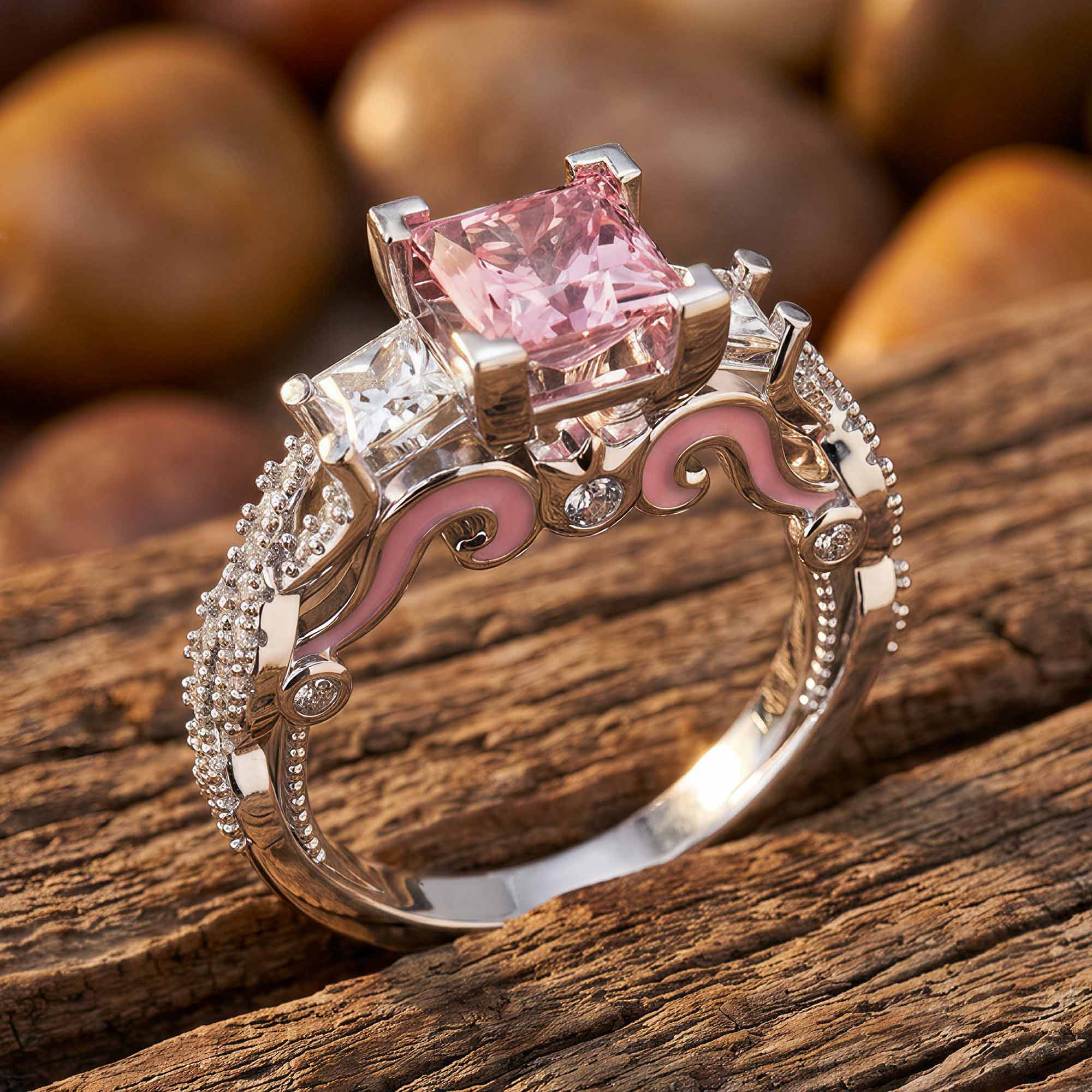 Love Rivet Ring - Rose Quartz 1