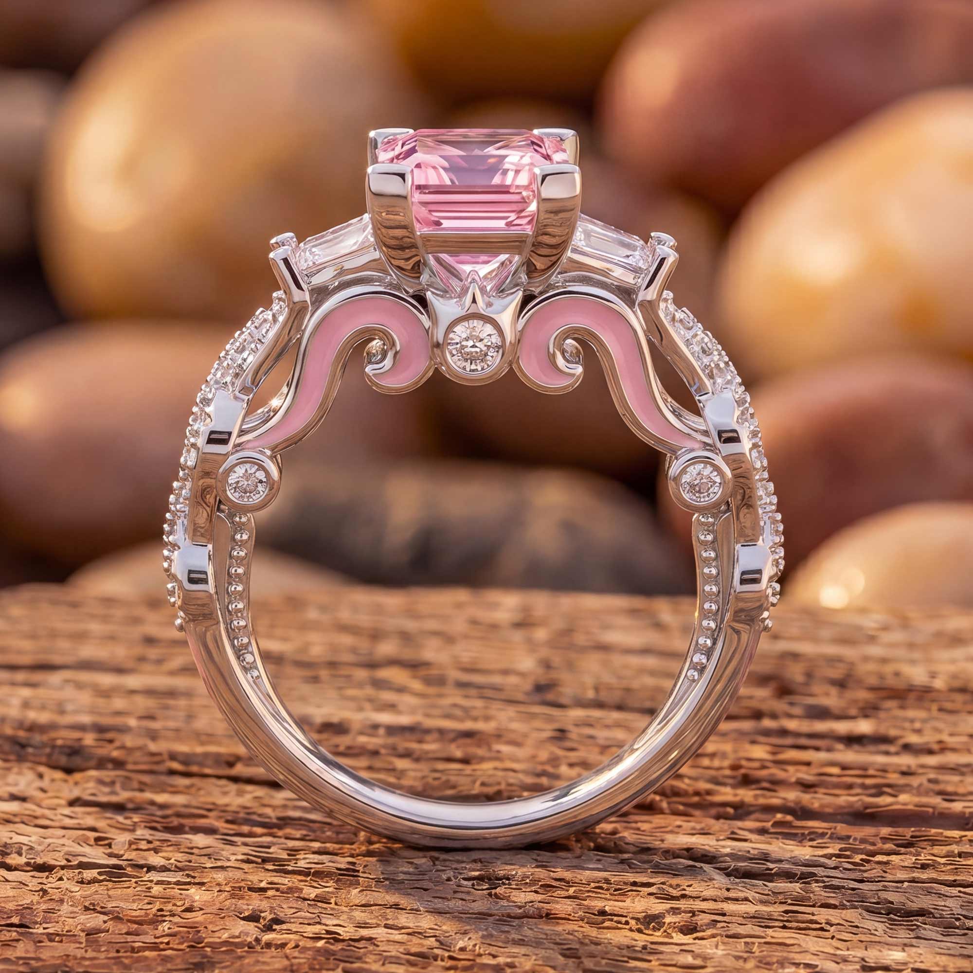 Love Rivet Ring - Rose Quartz 2