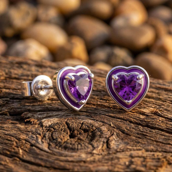 Loyal Heart Earrings - Amethyst 1
