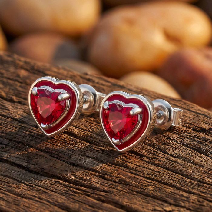 Loyal Heart Earrings - Ruby 1