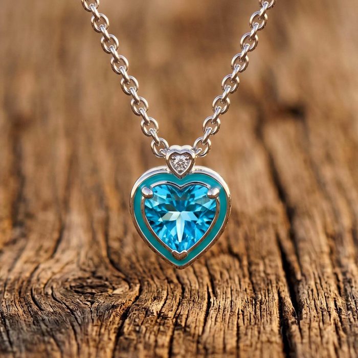 Loyal Heart Necklace - Aquamarine 1