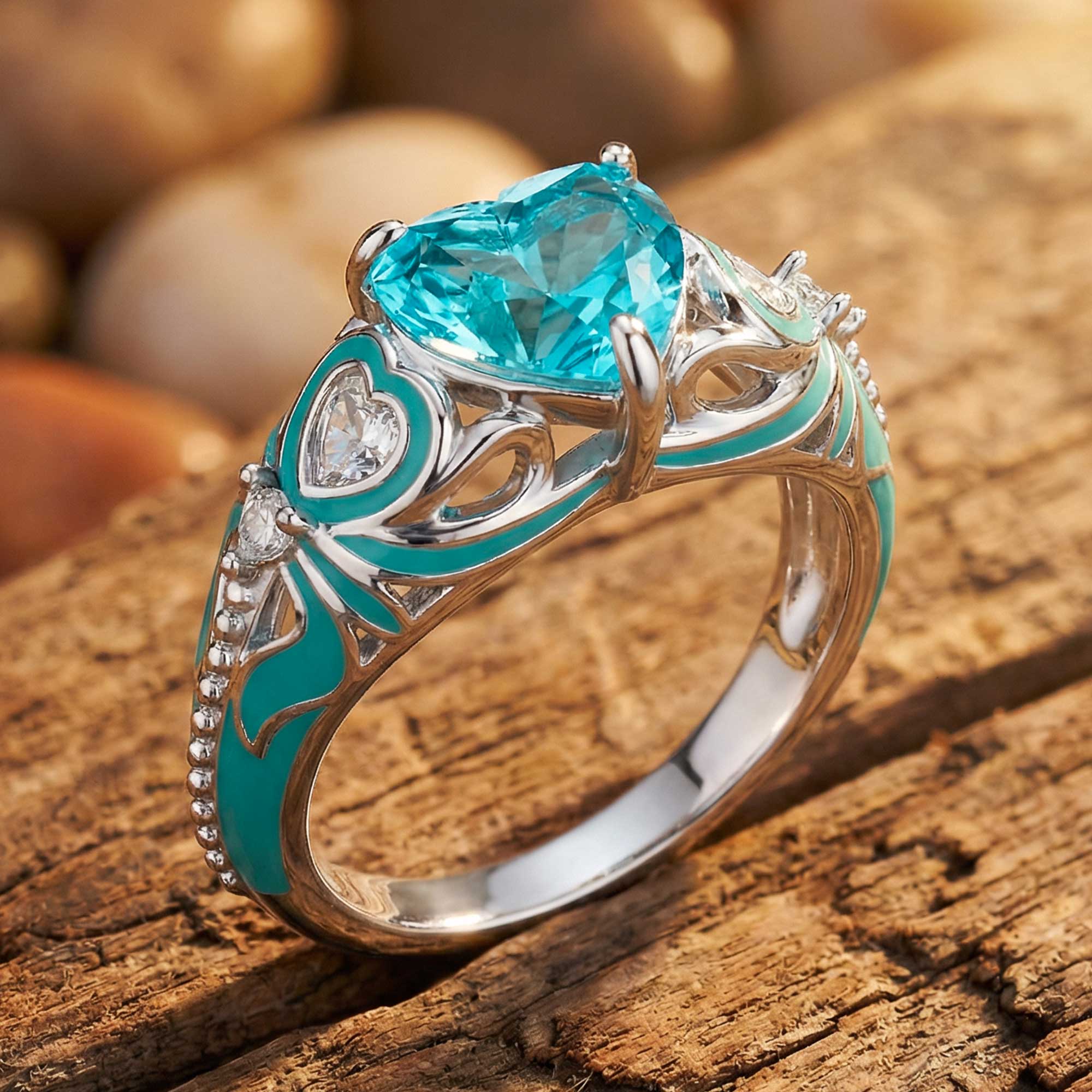 Loyal Heart Ring - Aquamarine 3