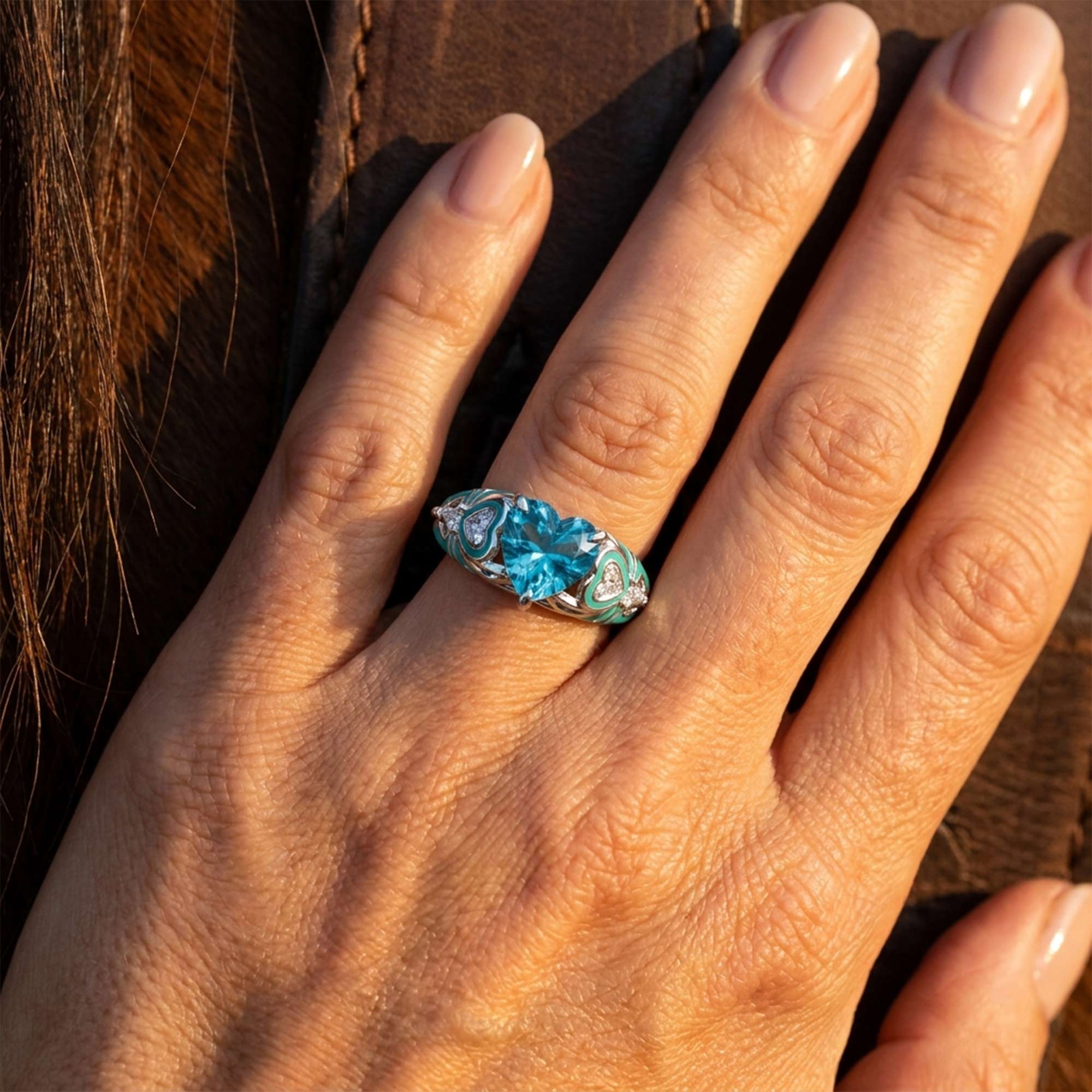 Loyal Heart Ring - Aquamarine 2