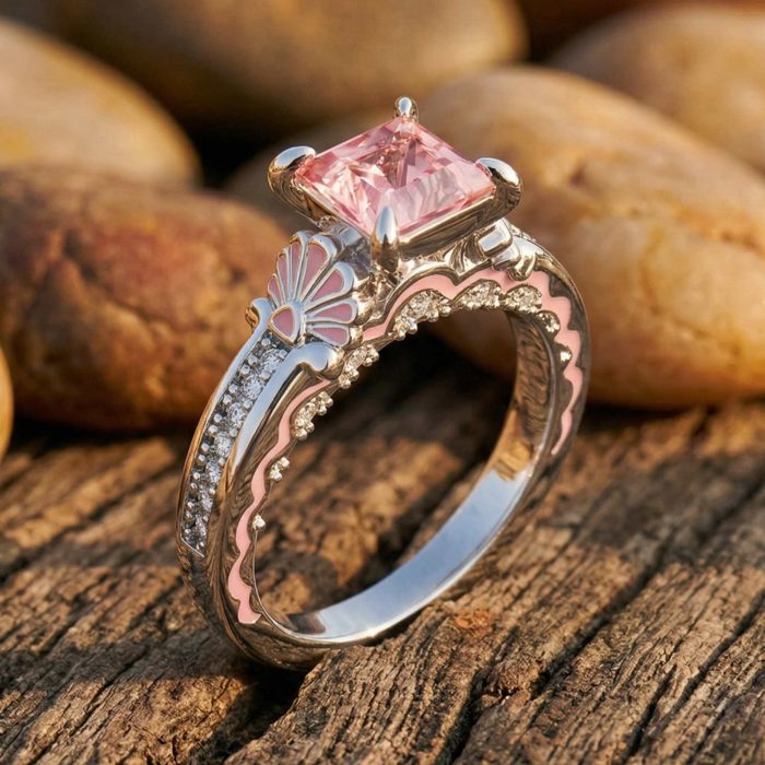 Lumen Crest Ring - Rose Quartz 1