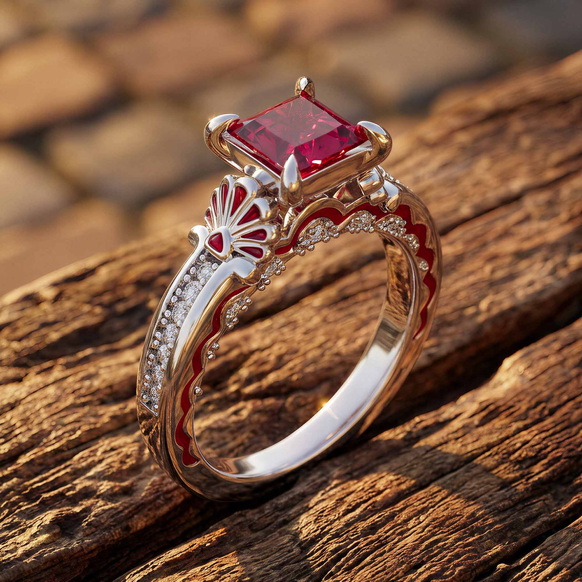 Lumen Crest Ring - Ruby 1