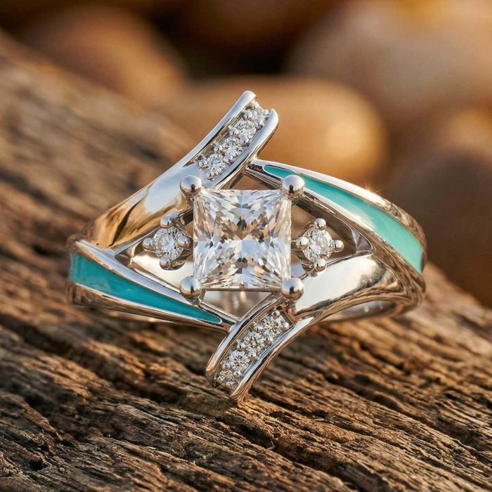Milky Way Kiss Ring - Moissanite 1