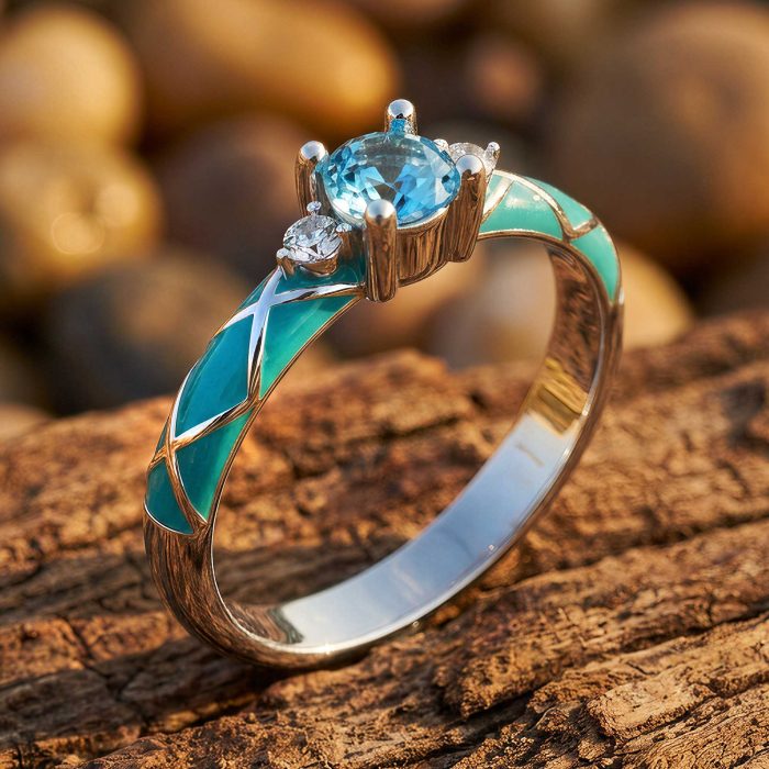 Mirage Coil Ring - Aquamarine 1