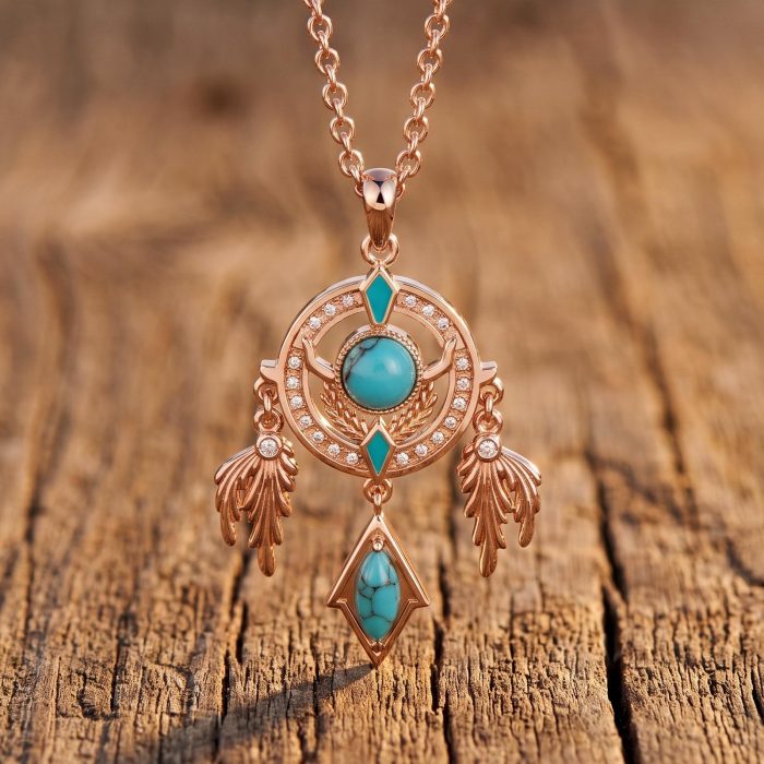 Mystic Dreamcatcher Necklace - Turquoise 1