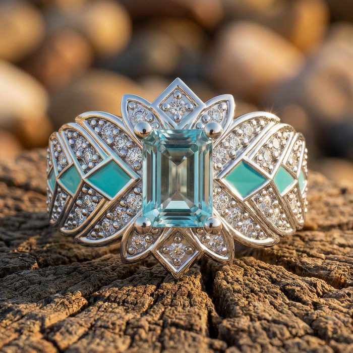 Nautical Starlight Ring - Aquamarine 1