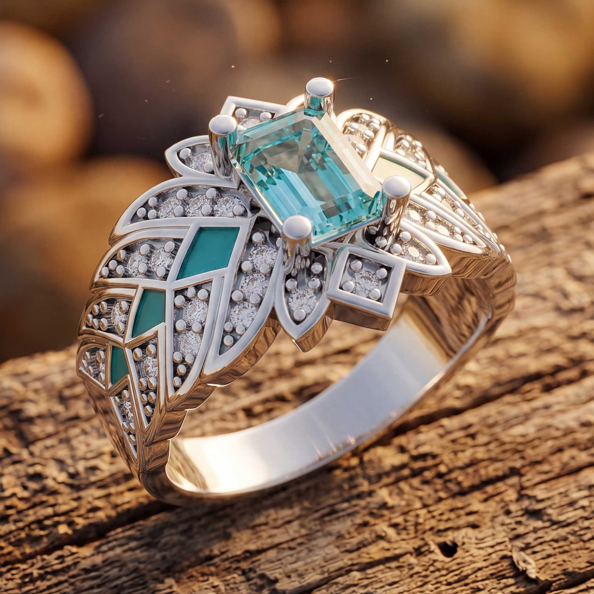 Nautical Starlight Ring - Aquamarine 3