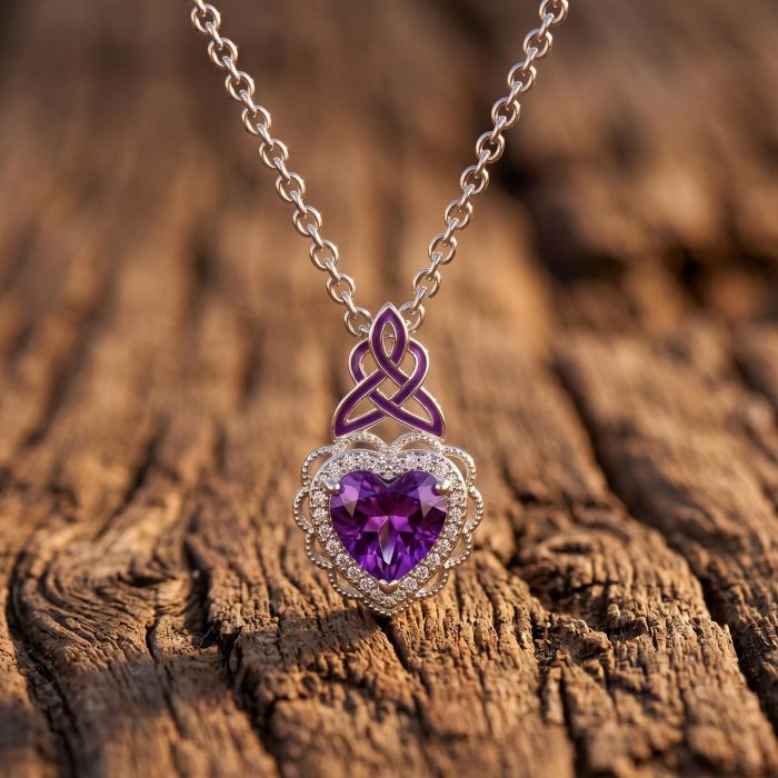 Ocean Heart Necklace - Amethyst 1
