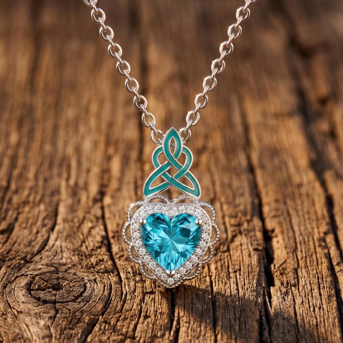 Ocean Heart Necklace - Aquamarine 1