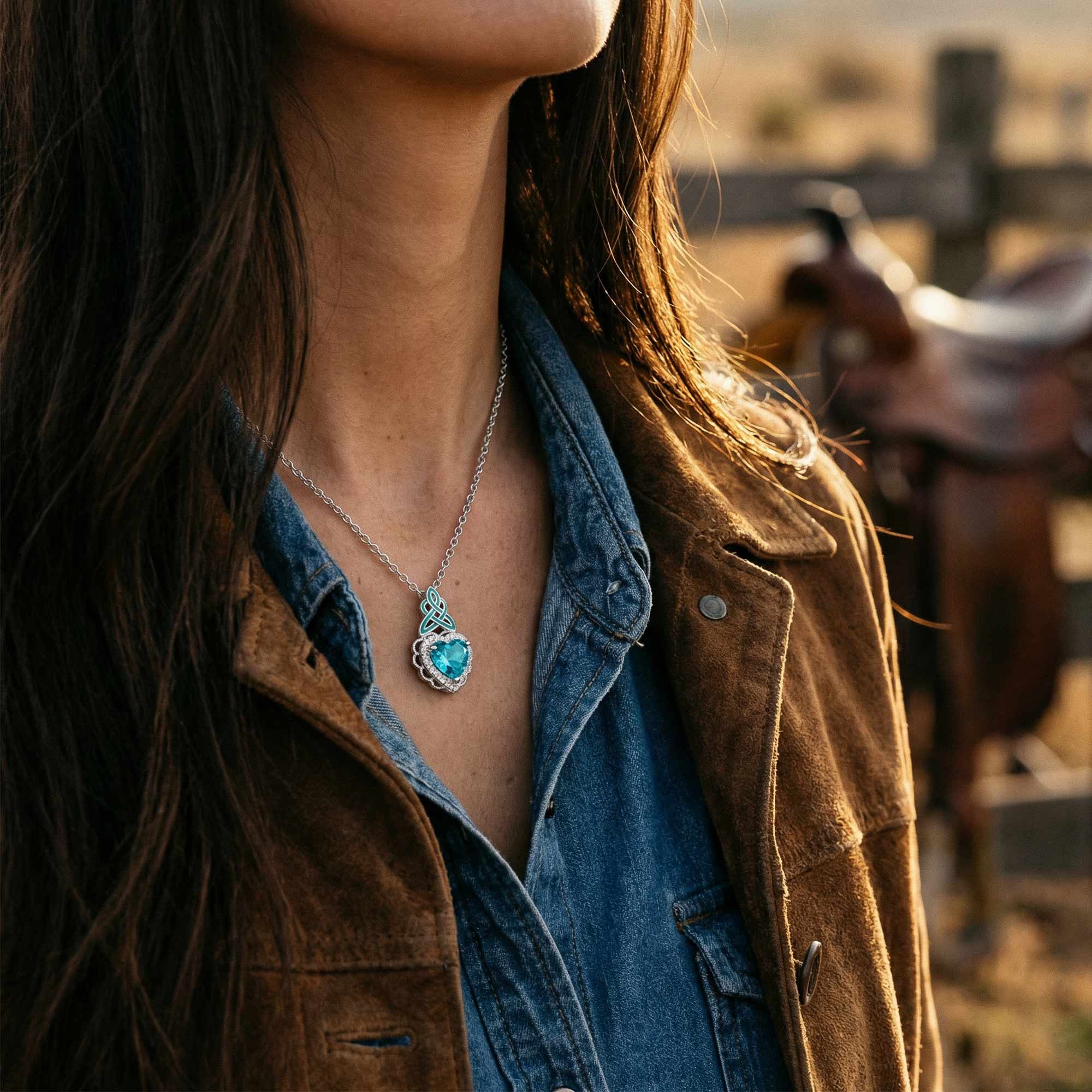 Ocean Heart Necklace - Aquamarine 2